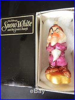Lot Christopher Radko Snow White And Seven Dwarfs Glass Ornaments Walt Disney