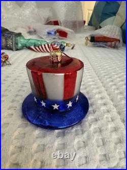 Lot Of 5 Christopher Radko Patriotic Holiday Ornaments