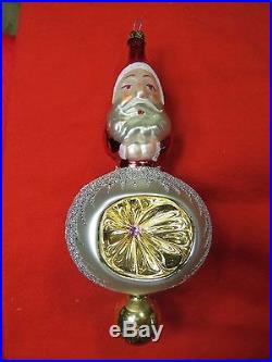 Lot/Set Of 6 Christopher Radko Santa Claus Jumbo Two-Sided Drop Orb Ornaments