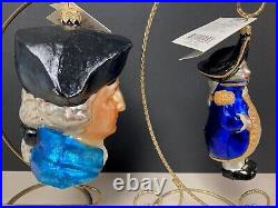 Lot of 2 Vintage Christopher Radko George Washington Ornaments 1996 & 2000