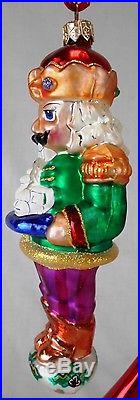 Lot of 3 Christopher Radko Glass Ornaments Nutcrackers withStands