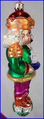Lot of 3 Christopher Radko Glass Ornaments Nutcrackers withStands
