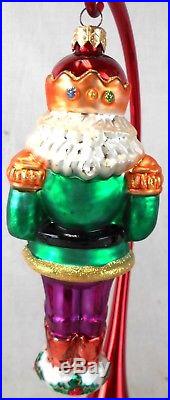 Lot of 4 Christopher Radko Glass Nutcracker Soldiers Ornaments withStands