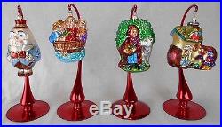 Lot of 4 Christopher Radko & Polonaise Ornaments Fairy Tales withStands
