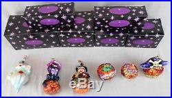 Lot of 6 Christopher Radko Halloween Ornaments withBoxes