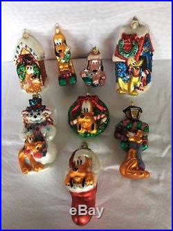 Lot of Christopher Radko Grolier Disney Pluto Christmas Ornaments (8)