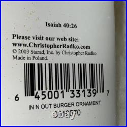 MINT RARE In-N-Out Burger Christopher Radko Christmas Ornament NIB 2003