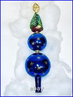 Marvelous Vintage Christoper Radko Heaven Tree Finial Blown Glass Tree Topper