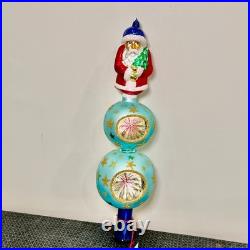 NEW 1999 Christopher Radko Twilight Santa Finial Christmas Tree Topper 14-1/2 in