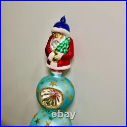 NEW 1999 Christopher Radko Twilight Santa Finial Christmas Tree Topper 14-1/2 in