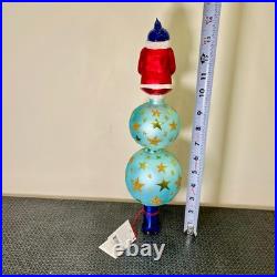 NEW 1999 Christopher Radko Twilight Santa Finial Christmas Tree Topper 14-1/2 in