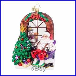 NEW 2015 Christopher Radko Winter Repose Santa Glass Christmas Ornament 1018018