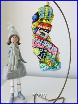NEW Authentic Rare Christopher Radko CALIFORNIA State Shape Hand Made Ornament NEW Authentic Rare Christopher Radko CALIFORNIA State Shape Hand Made Ornament