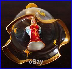 NEW Christopher Radko BELL ANGEL Gold Transparent GLASS Handcrafed Huge Ornament