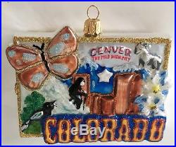NEW! Christopher Radko COLORADO Centernial State Handcrafted Glass Ornament