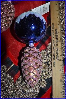 NEW Christopher Radko Ornaments Rare Pinetops 8 inches 3 of them