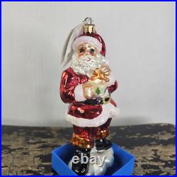 NEW Christopher Radko Snacktime Santa Glass Christmas Ornament with Tag 01-0096-0