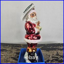 NEW Christopher Radko Snacktime Santa Glass Christmas Ornament with Tag 01-0096-0
