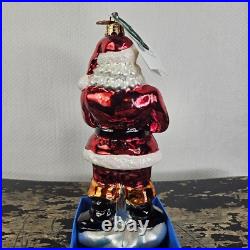 NEW Christopher Radko Snacktime Santa Glass Christmas Ornament with Tag 01-0096-0