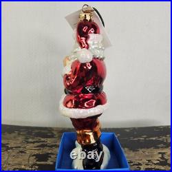 NEW Christopher Radko Snacktime Santa Glass Christmas Ornament with Tag 01-0096-0