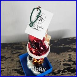 NEW Christopher Radko Snacktime Santa Glass Christmas Ornament with Tag 01-0096-0