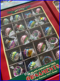 NEW Set of 180 / 9 Boxes Shiny Brite Christmas Ornaments Christopher Radko