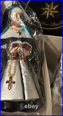 NEW VTG Christopher Radko SINGING NUNS Sister Act Ornament Set 98-291-0 Box HTF