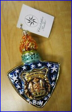 NEW with tag CHRISTOPHER RADKO NEW YORK CITY'S FINEST NYPD CHRISTMAS ORNAMENT
