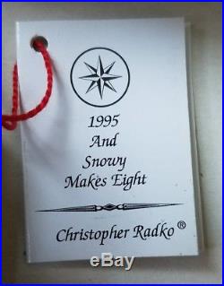 NIB Christopher Radko 1995 And Snowy Makes Eight Clip On Ornament Set #3391