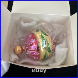 NIB Christopher Radko Glass Christmas Ornament ESCAPADE ASST 2 #83B Drop Ball
