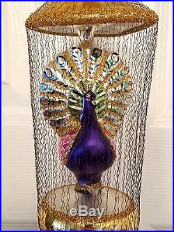 NWT 1993 Christopher Radko GILDED CAGE Ornament 93-406-0 Peacock Purple Gold