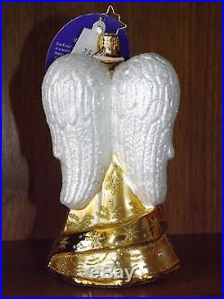 NWT CHRISTOPHER RADKO GUILDED ANGEL GLASS ORNAMENT