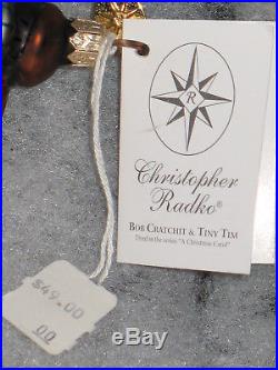 NWT Christopher RADKO 2000 BOB CRATCHIT & TINY TIM The CHRISTMAS Carol ORNAMENT