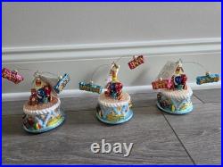 NWT Christopher Radko Blown Glass Christmas Ornaments Santa's Lot of 3