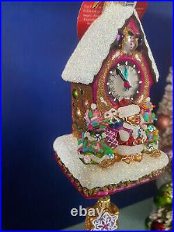 NWT Christopher Radko Cookie O'Clock Christmas Ornament Gingerbread Clock