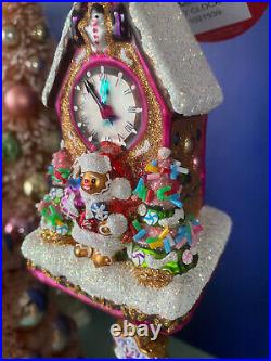 NWT Christopher Radko Cookie O'Clock Christmas Ornament Gingerbread Clock