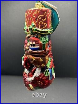 NWT RARE Christopher Radko PORTRAIT STOCKING Winter Blossoms Ornament 1013576