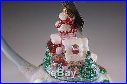 New 2003 Radko Midnight Magic Large 3 Pcs Ornament Set Santa, House And Stand