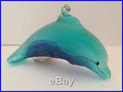 New Rare Christopher Radko Christmas Ornament 6 Blue Dolphin