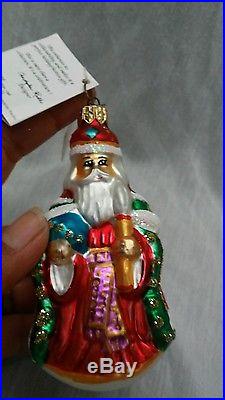 Nice vintage Christopher Radko red santa claus Christmas ornament 4 inches