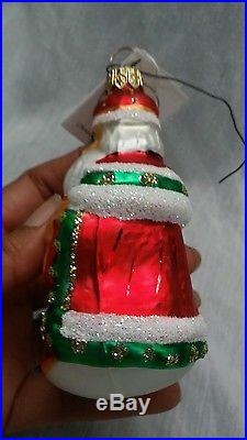 Nice vintage Christopher Radko red santa claus Christmas ornament 4 inches
