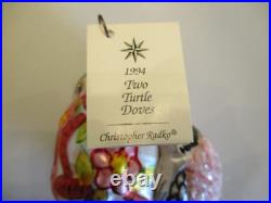 Nos 2 Christopher Radko 1994 Ornaments Starbuck Santa+two Turtle Doves+box -read