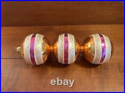 Quantity 1 Christopher Radko Ornaments Mica Gold Pink & White