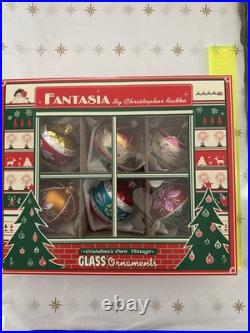RADKO Fantasia Lady Ashworth Glass Christmas Ornament Set 01-1096-0 NEW