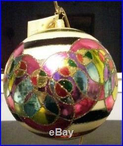 RADKO MULTI COLORED RINGS Glass Ball Christmas Ornament 5