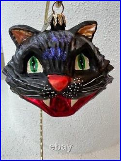 RARE CHRISTOPHER RADKO HALLOWEEN Black Cat MICE SCREAM ORNAMENT