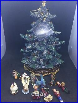 RARE Christopher Radko 12 Days of Christmas Revolving Tree, Lights & Music, HTF