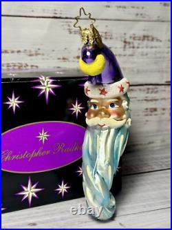 RARE Christopher Radko Crescent Santa Dreamer Moon Ornament VTG w Orig Box R1