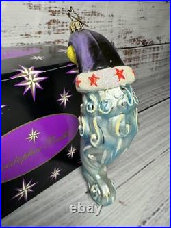 RARE Christopher Radko Crescent Santa Dreamer Moon Ornament VTG w Orig Box R1