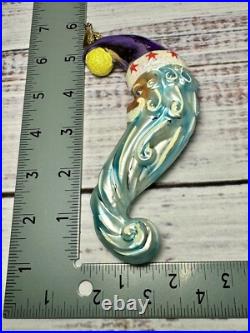 RARE Christopher Radko Crescent Santa Dreamer Moon Ornament VTG w Orig Box R1